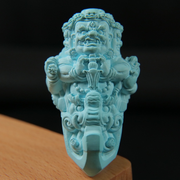 原矿绿松石普巴金刚杵 尺寸33×56.5×20mm重36g芥子联名泰瑞福出品