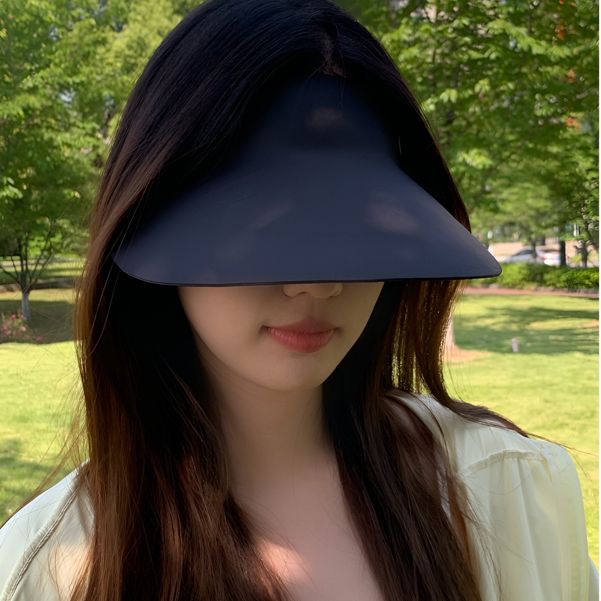 大帽檐无痕一体防晒帽夏季空顶遮阳帽运动防紫外线户外出游太阳帽