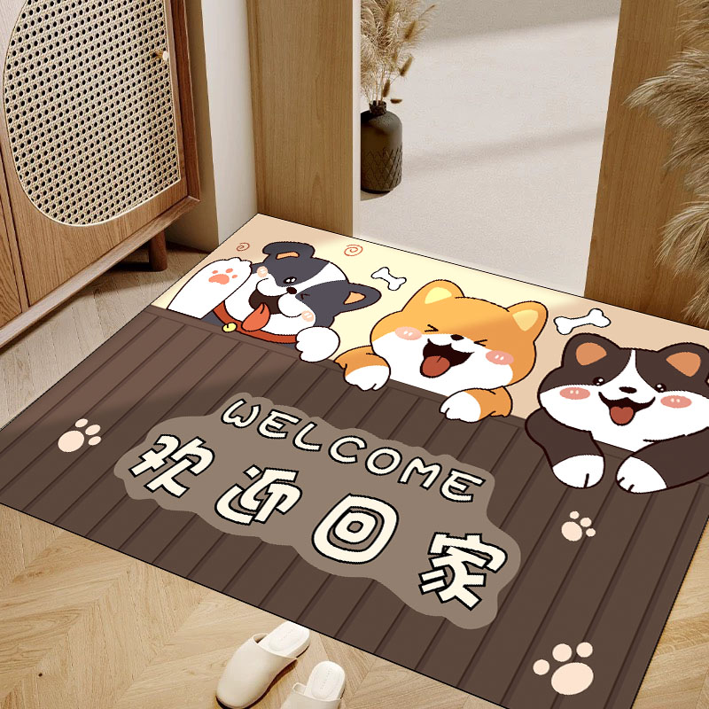 欢迎回家入户门垫吸水防滑地垫浴室软硅藻泥吸水垫防滑卫生间地垫