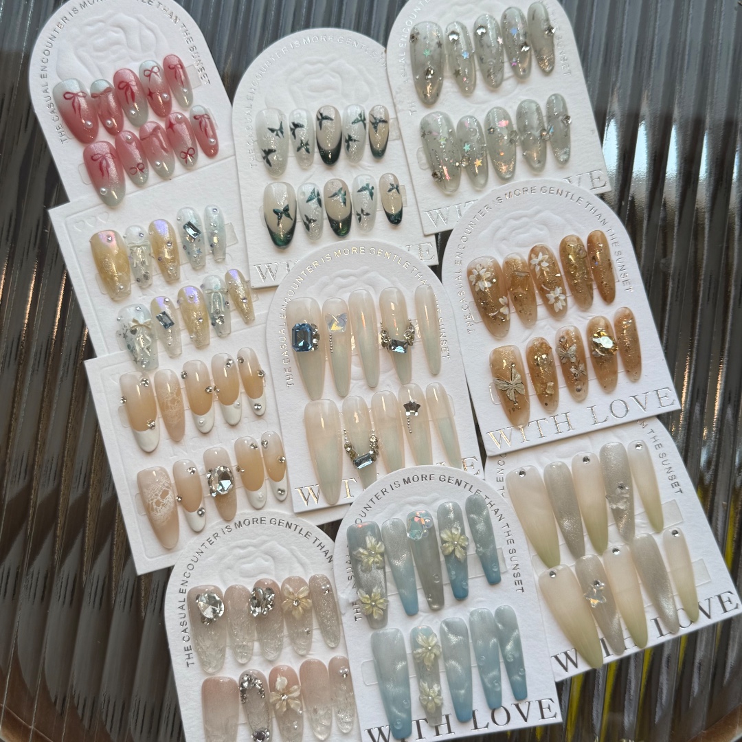 春三纯手工穿戴甲 直播选款备注编码 下单前请左滑查看购前须知