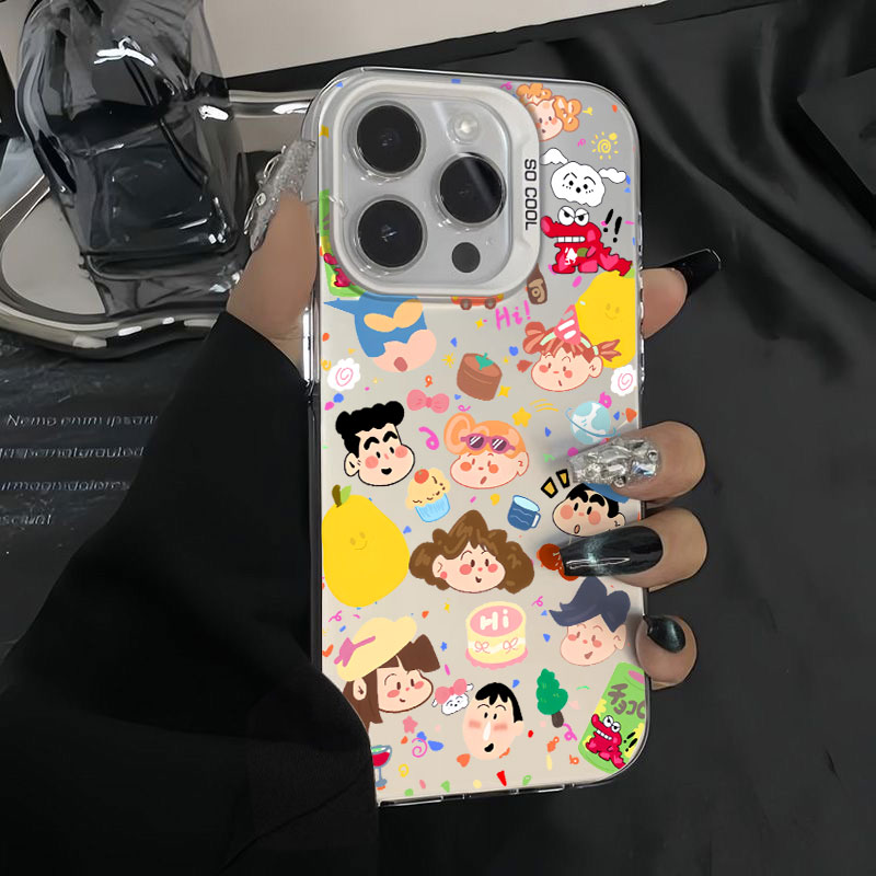 思野小新全家福适用苹果17promax/16手机壳保护彩银iPhone15/14