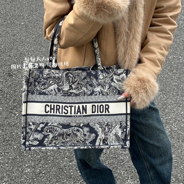 95新 DIOR/迪奥 动物园刺绣托特单肩包