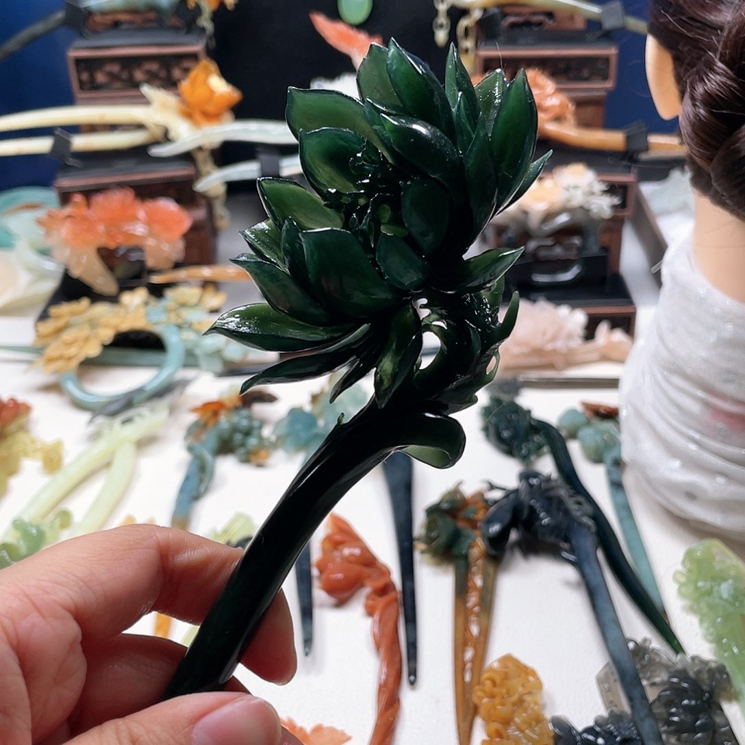 【闪购商品】未镶嵌岫玉发饰凤*颜