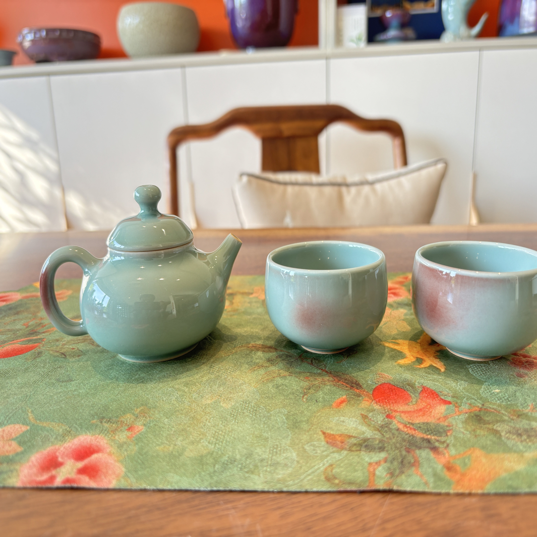 钧窑容天壶单壶单杯陶瓷复古茶具家用
