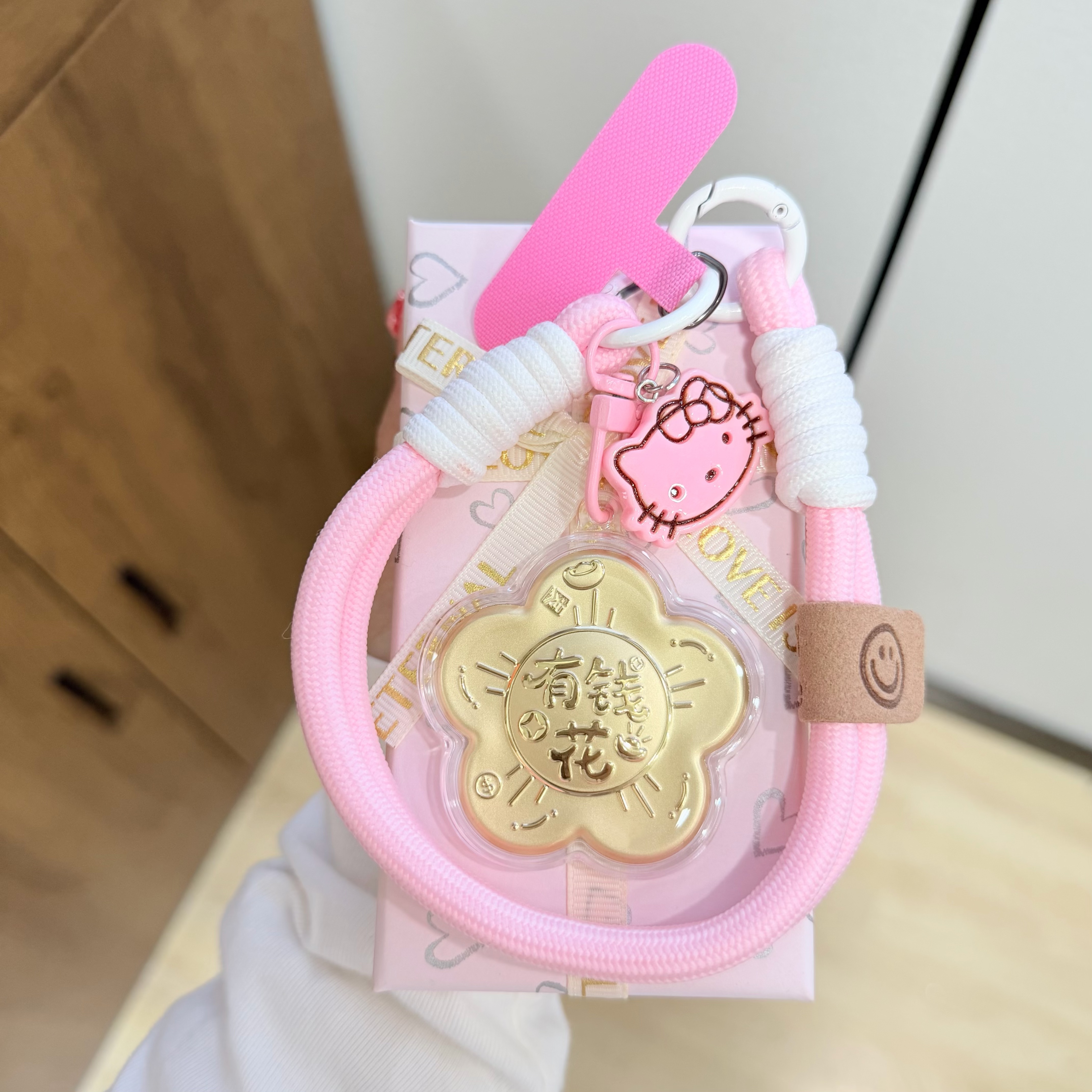 含金工艺品水贝新款有米小花手机包包钥匙扣送女友生日礼物