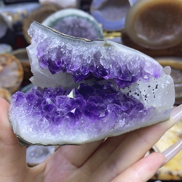 未镶嵌珠宝半成品紫晶奇石紫晶块