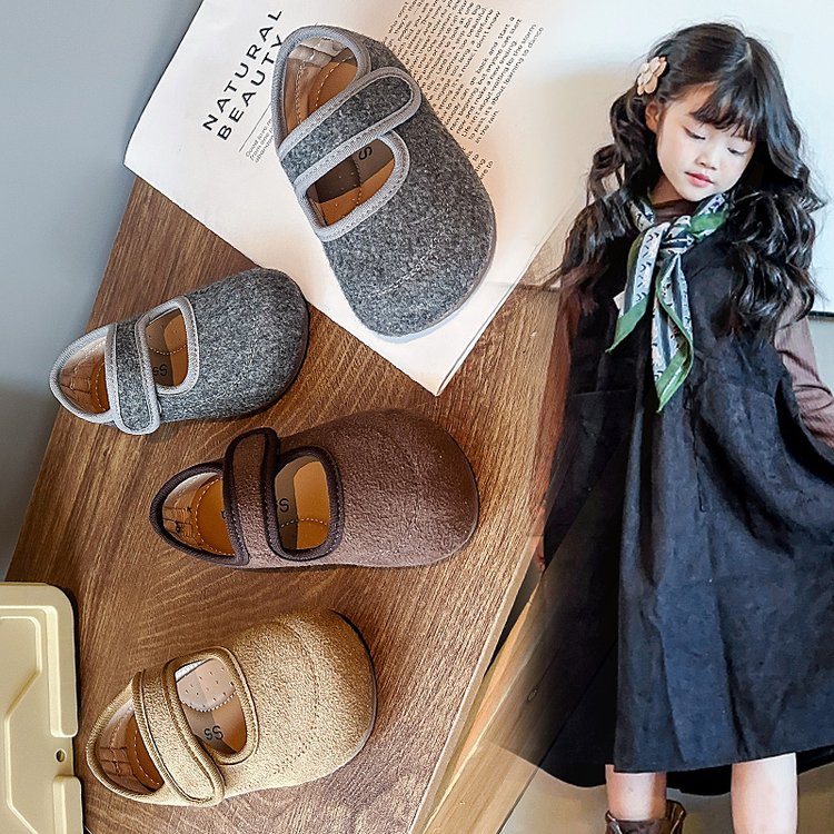 女童复古皮鞋25秋新款时尚韩版毛呢百搭公主鞋宝宝软底勃肯鞋709