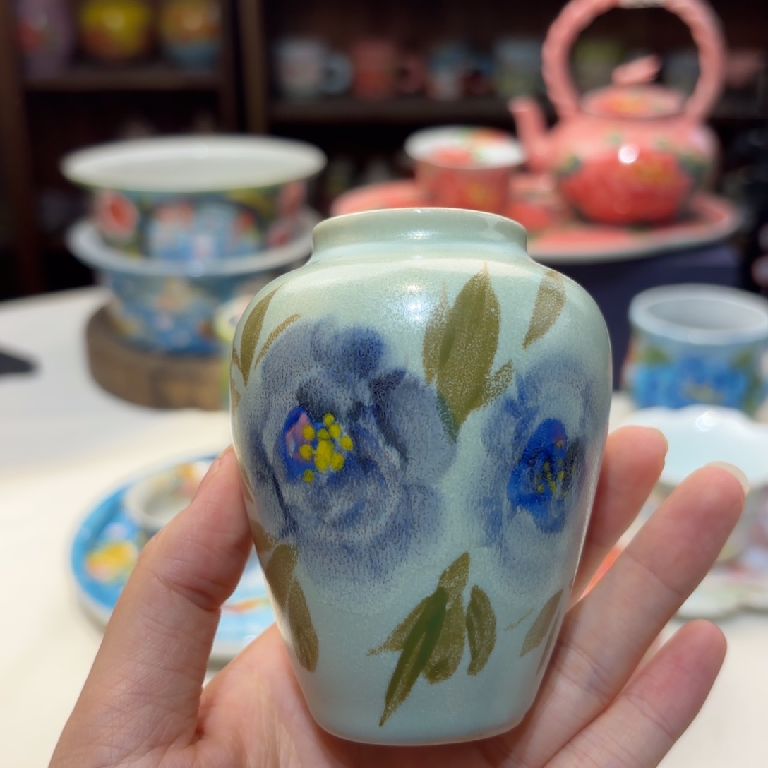景德镇手绘高温釉下彩陶瓷茶具