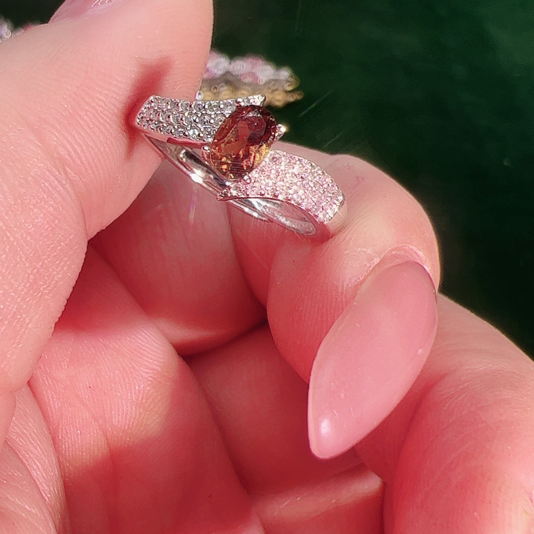 碧玺碧玺戒指银S925镶嵌