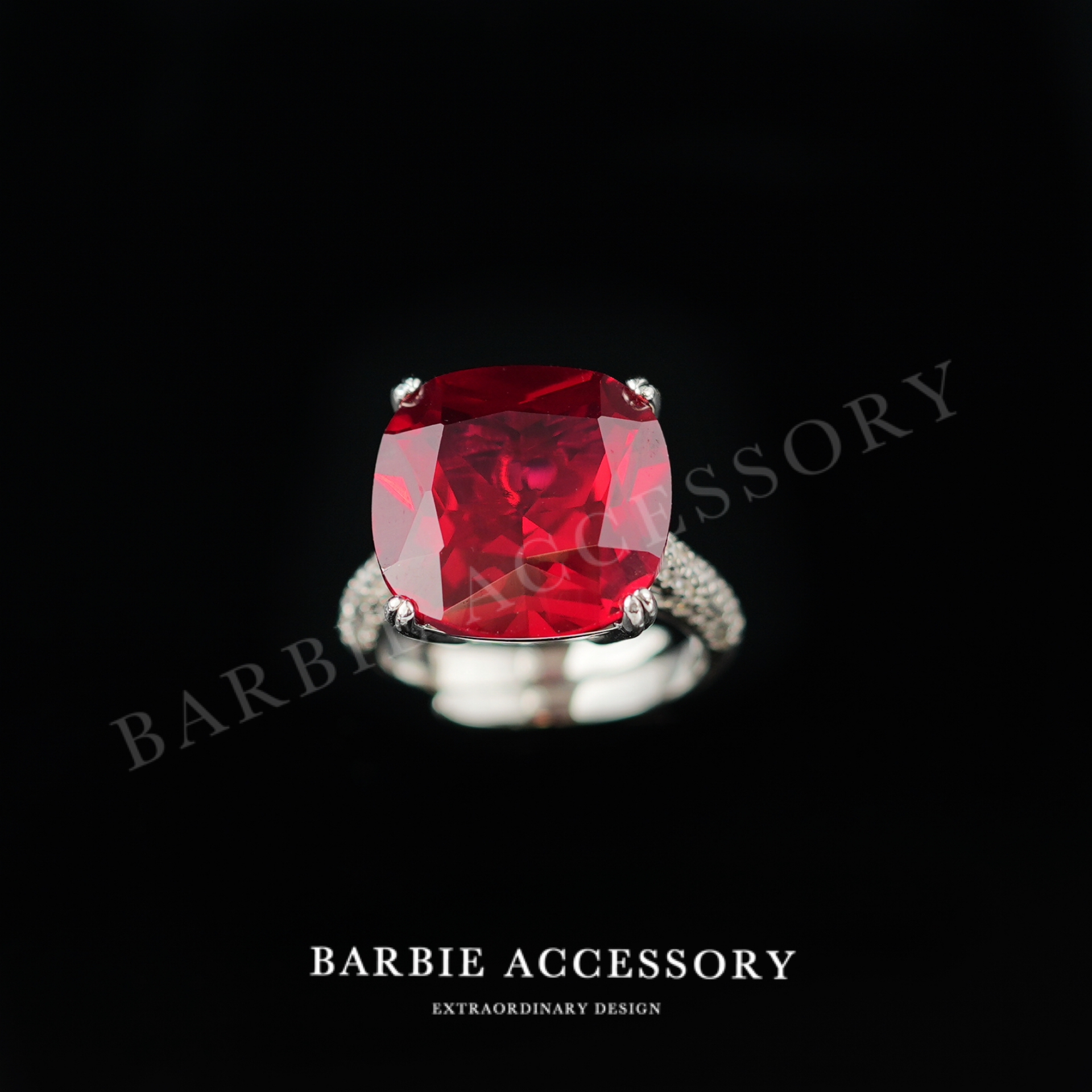 铜合金合成锆石戒指 【大冰糖戒】复古法式设计款高级绝美百搭戒指