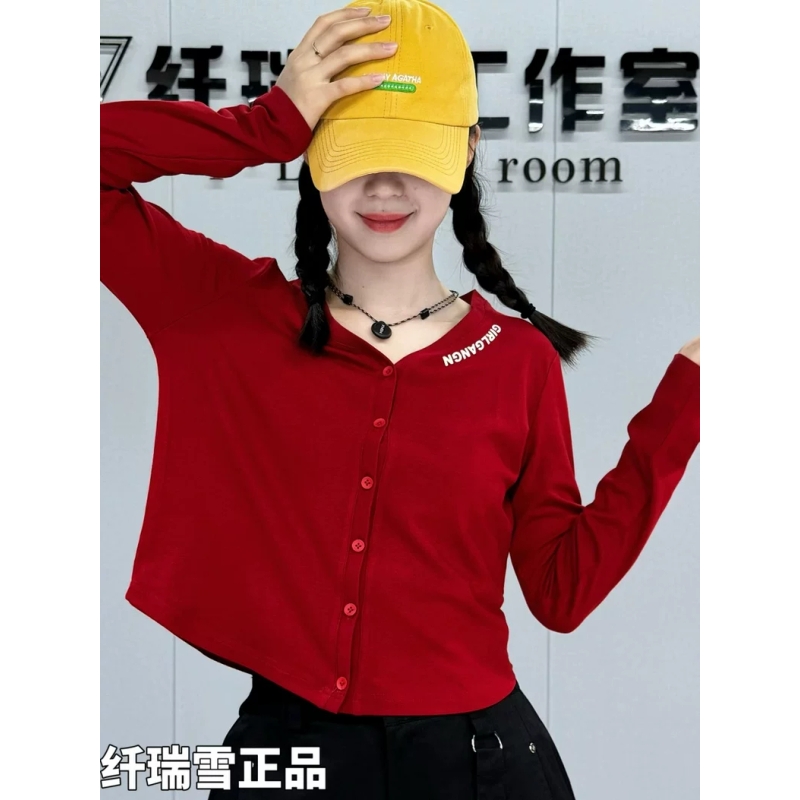 千瑞雪正品开衫长袖高莫代尔棉2025秋季新款上衣广场舞T恤女527款