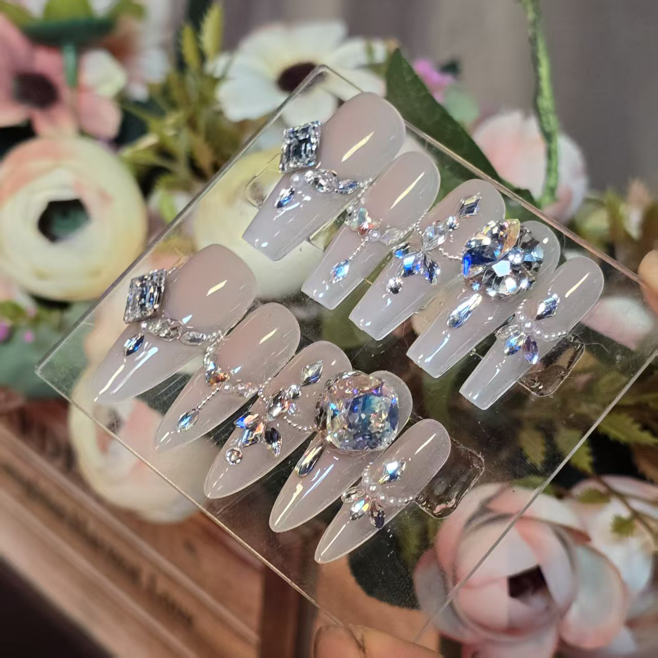 仲夏之夜丶001月光(施华洛)国华丶奥杰丶手工穿戴甲