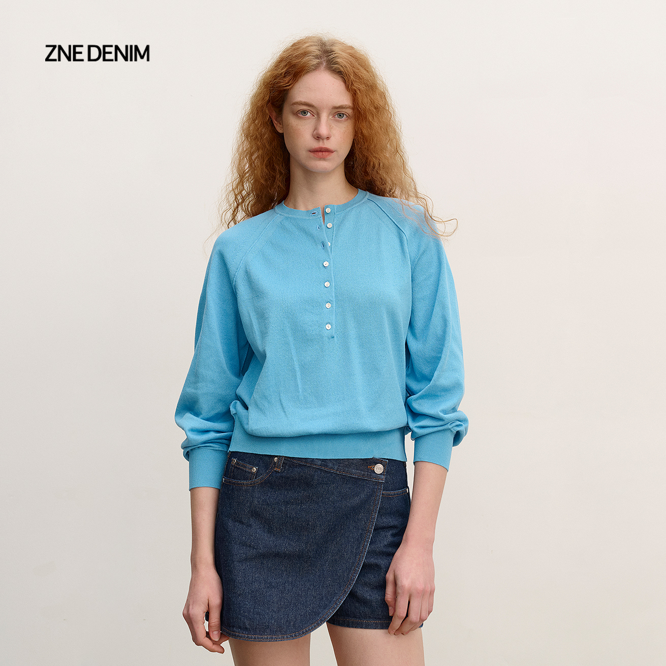 ZNE简爽魔芋纱秋冬圆领插肩针织衫MTZ662