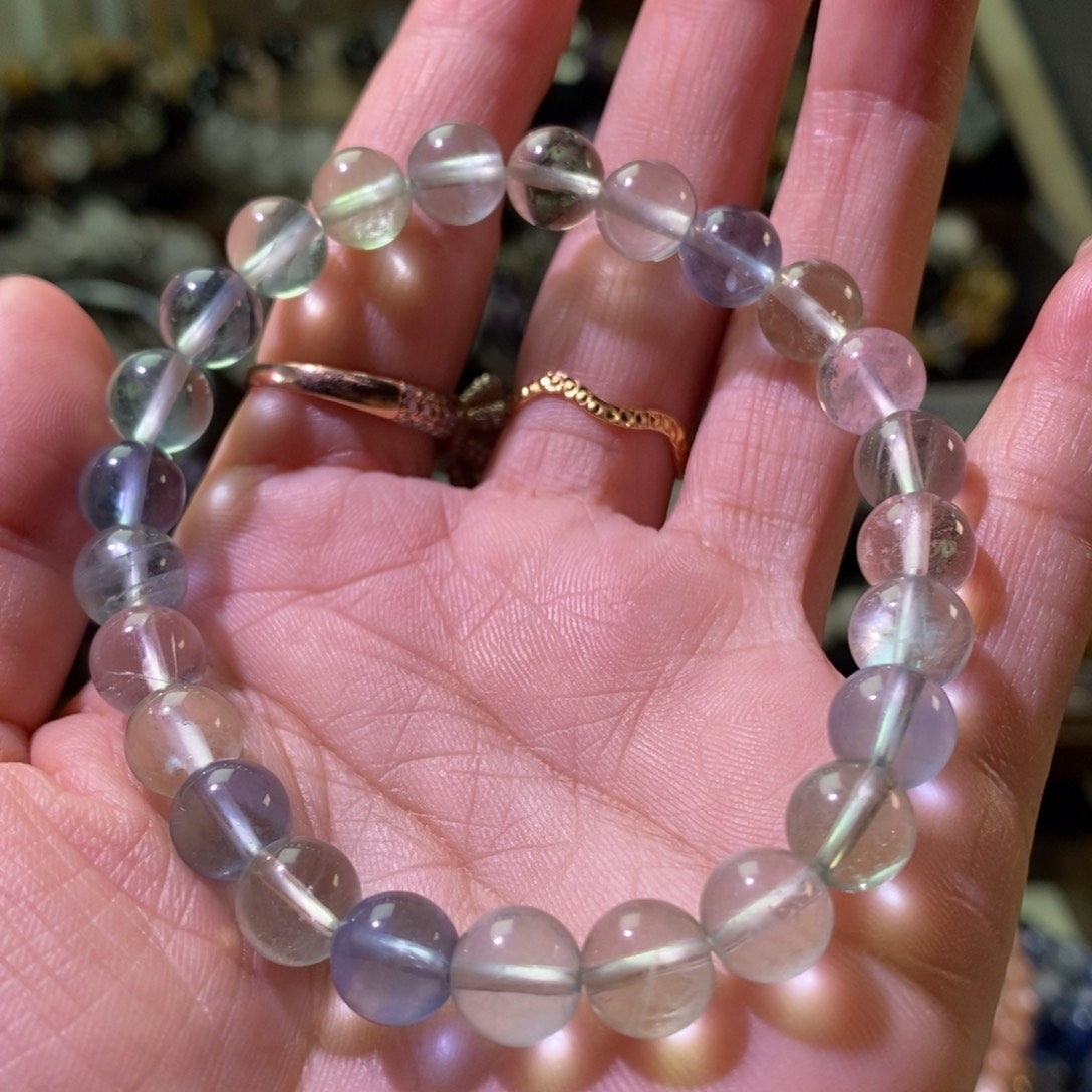 水晶手串未镶嵌天然莹石手串7mm+