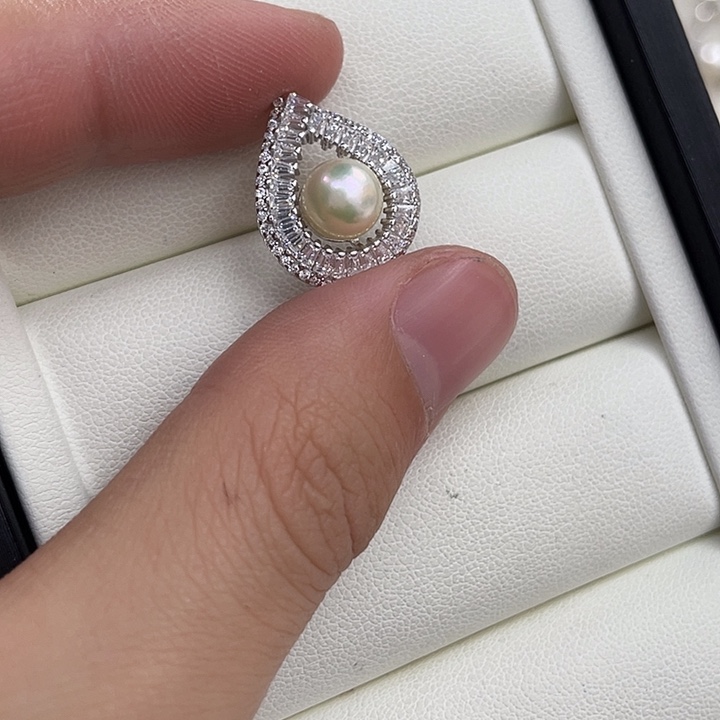 海水珍珠银S925镶嵌吊坠(不含链)