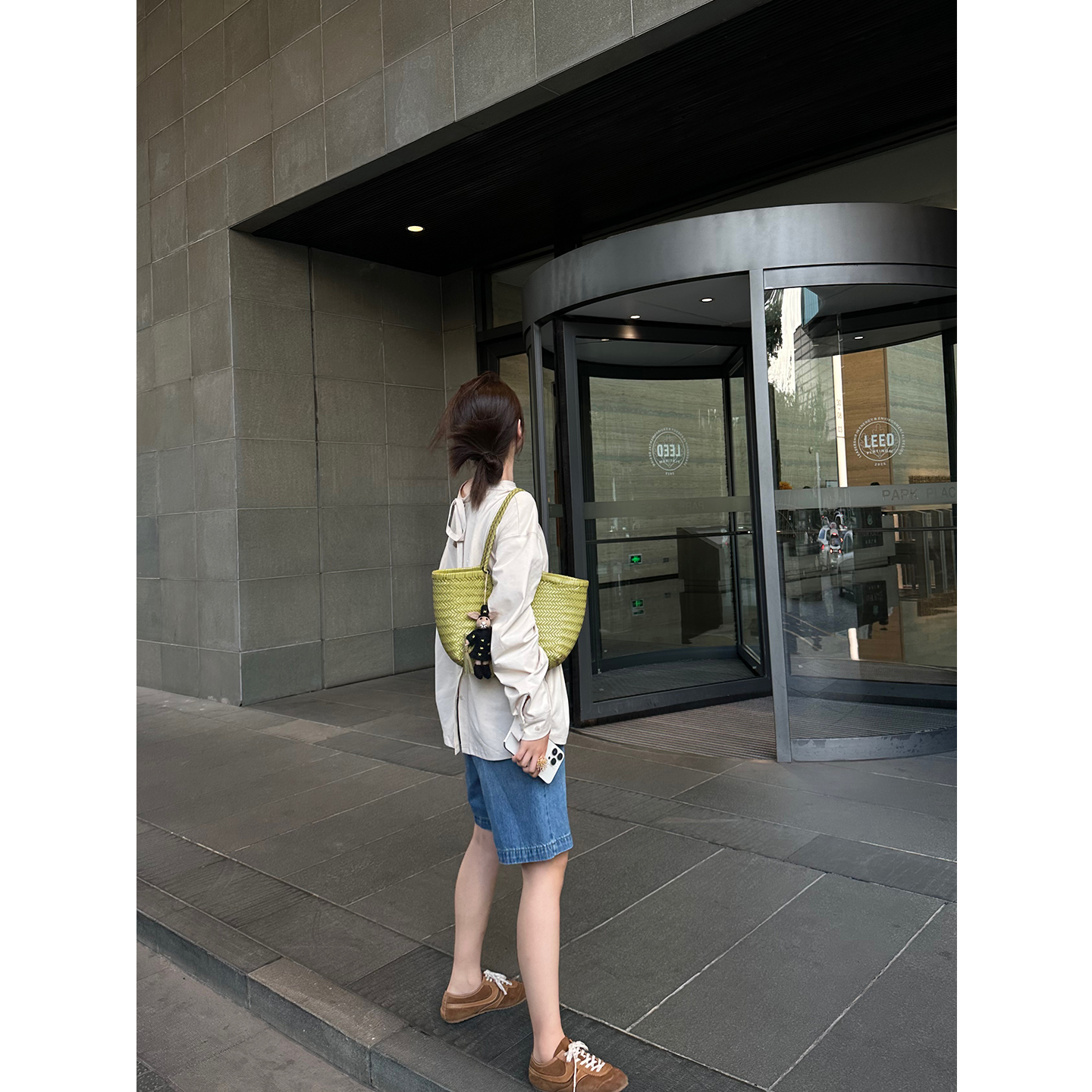 Multi Math两穿卫衣/棉质宽松绑带时尚穿搭设计款长袖显瘦女上衣