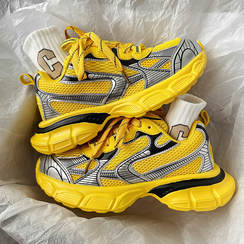 夏季新款电母色老爹鞋ins潮鞋百搭厚底增高运动休闲鞋男女单鞋子