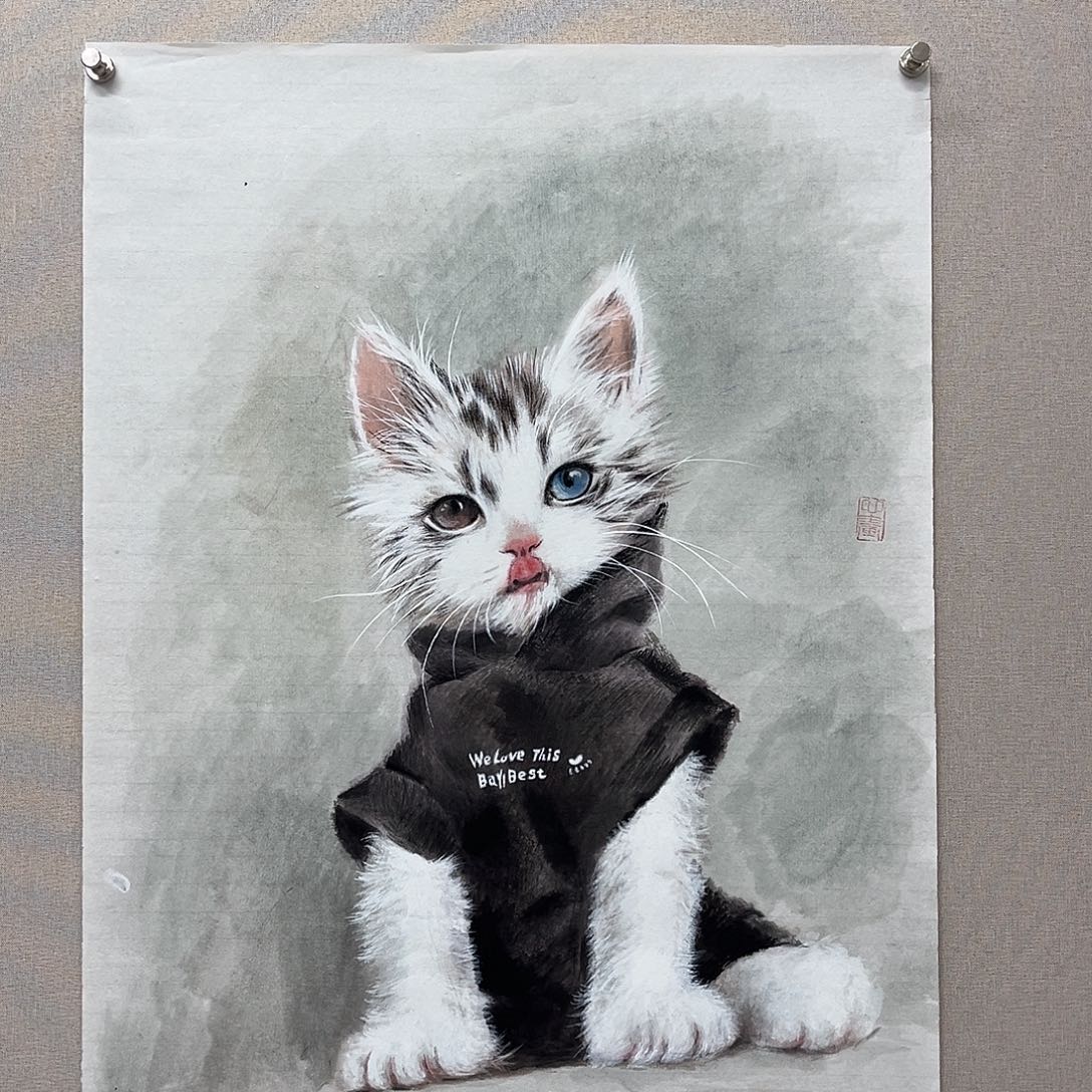 国画艺术家真人手绘