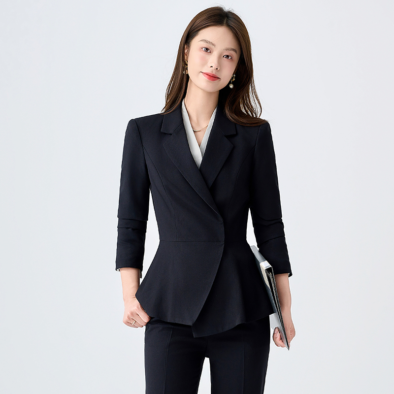 修身西装套装女秋季时尚气质女神范正装美容师职业工作西服9806