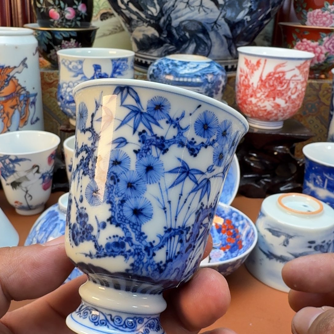 嶋***i陶杯子景德镇全手工手绘陶瓷