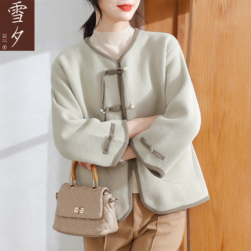 中老年妈妈秋装毛呢外套2025新款女装国风呢子上衣洋气春秋款貂绒