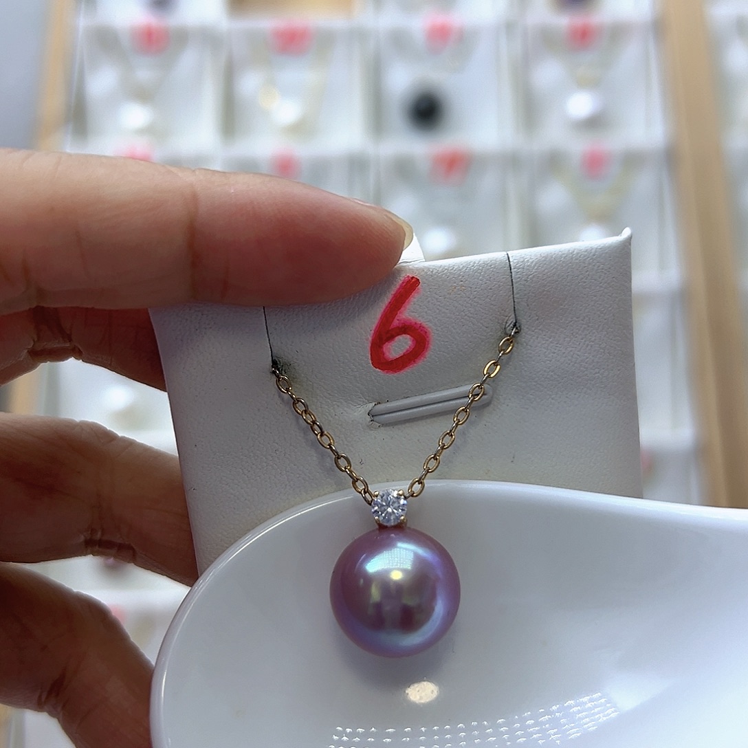 吊坠(不含链)淡水珍珠18K金镶嵌