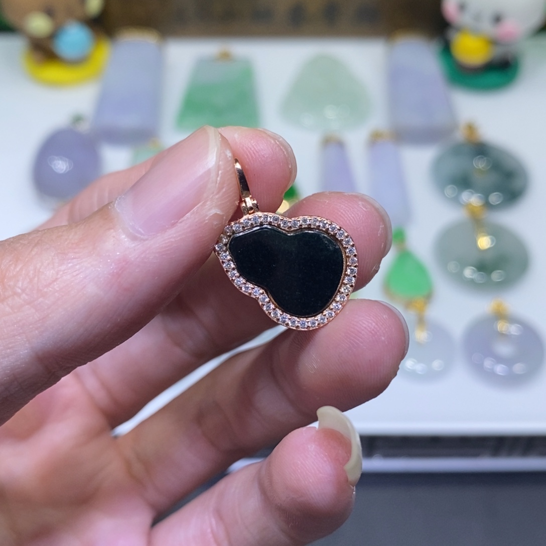 翡翠银S925镶嵌吊坠(不含链)