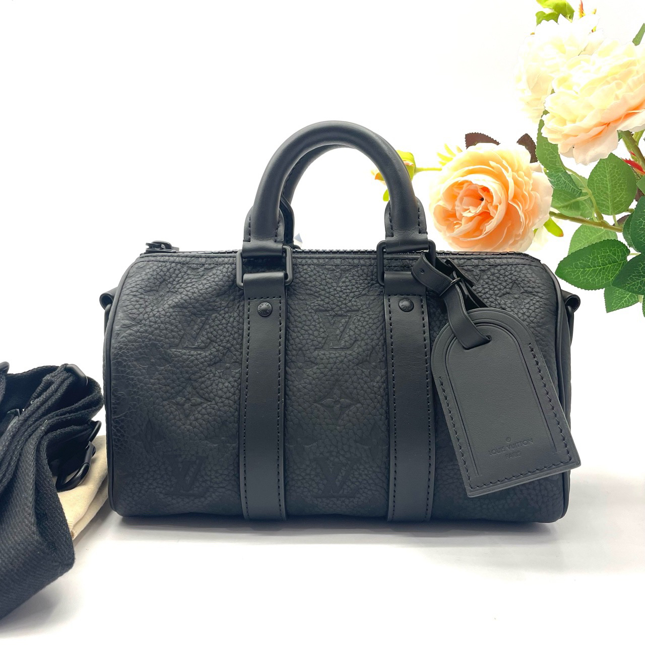 95新 LouisVuitton/路易威登  Keepall 25 黑武士手提单肩斜挎包