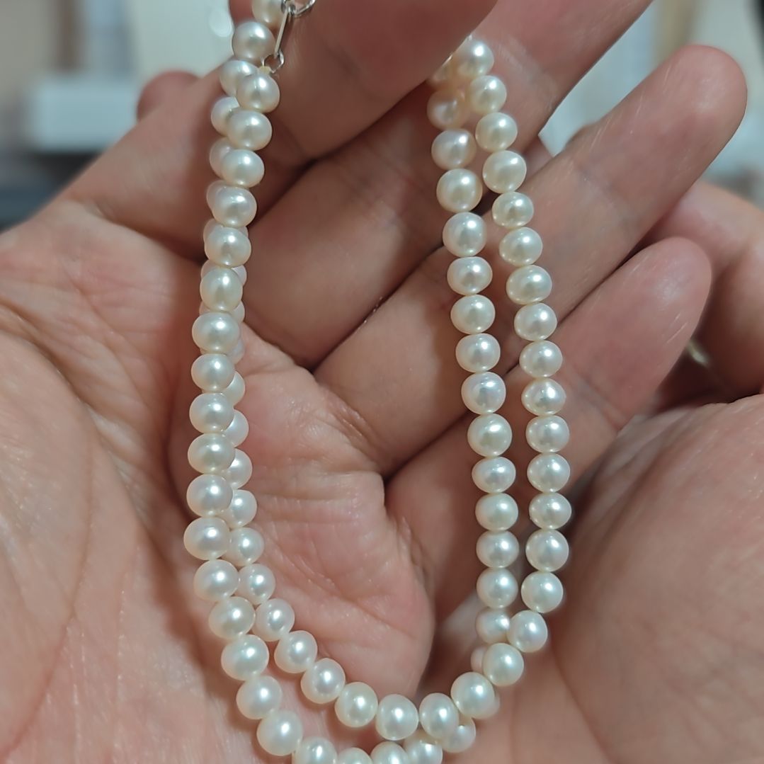 淡水珍珠项链银S925镶嵌