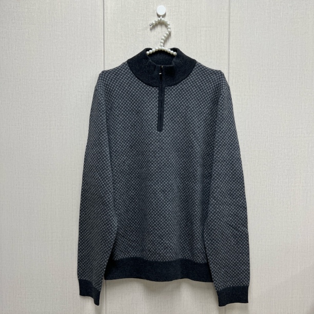 HUGO BOSS/雨果博斯 hu160 灰色半拉链毛衣 潮流百搭