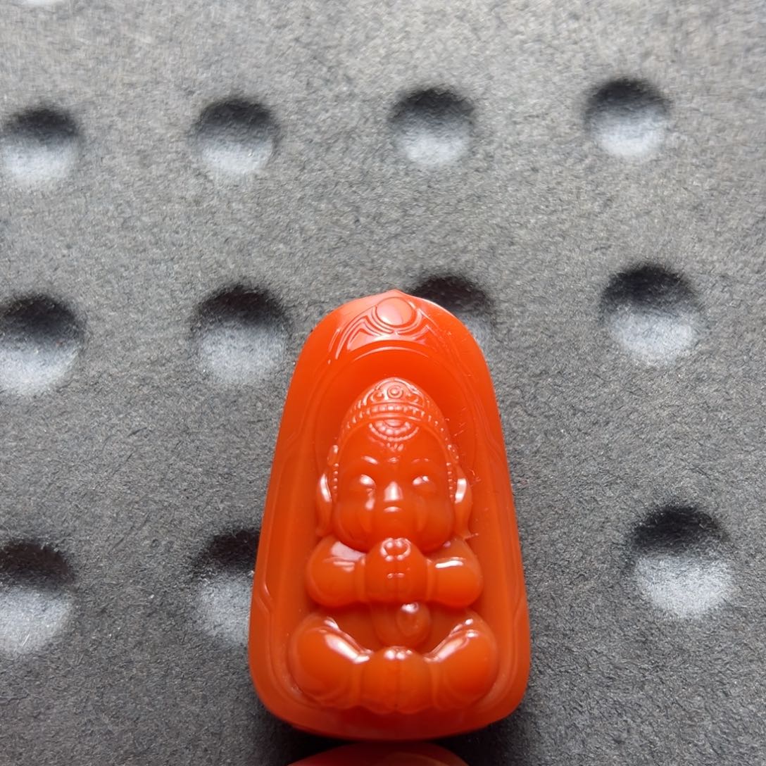 南红玛瑙杨柳滴水洞料南红象神宝宝佛26g未镶嵌