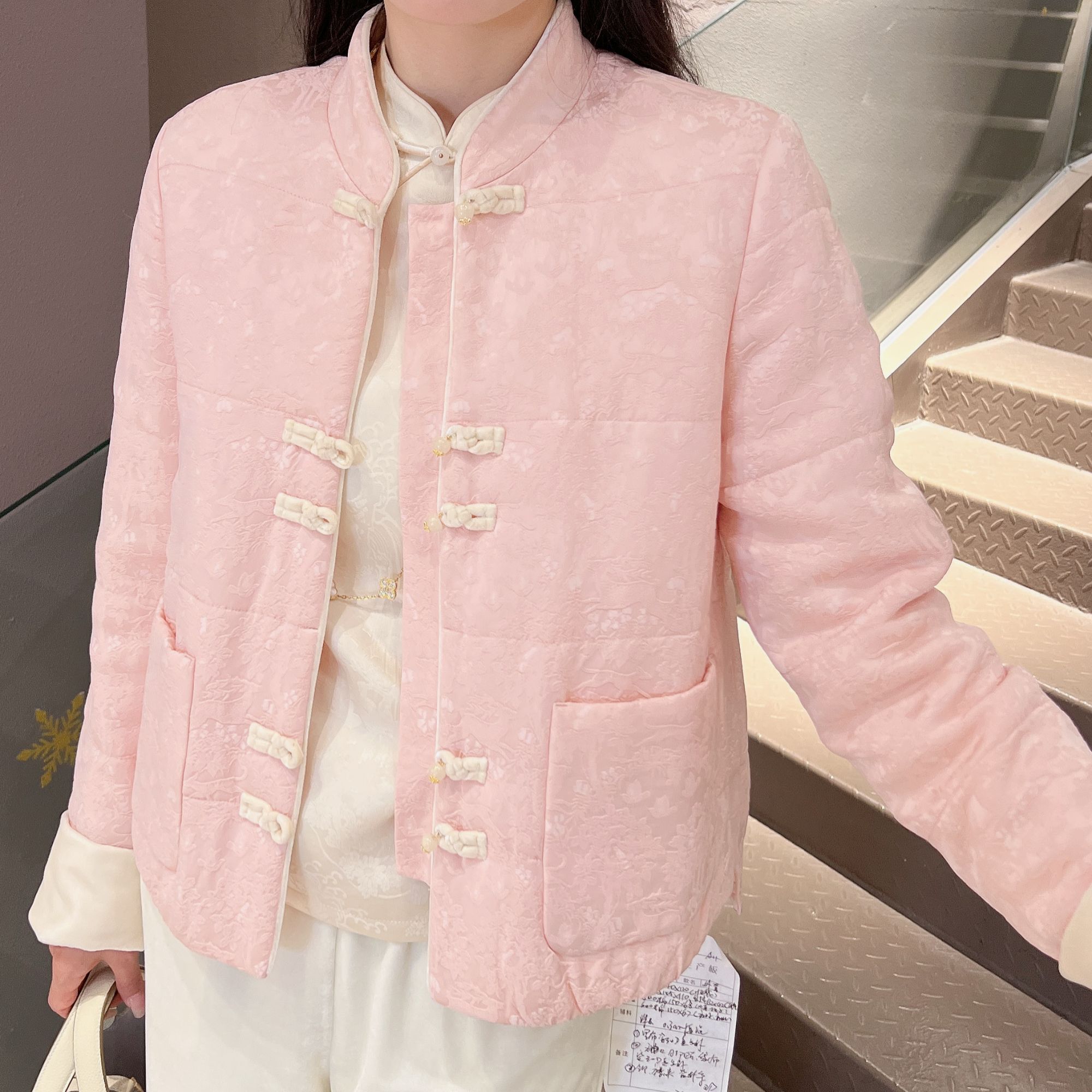 《ELFBOX》《林深见鹿》时尚冬季中式气质复古加棉保暖外套2422