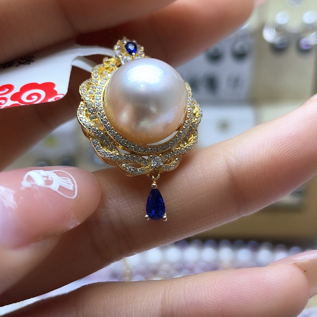 海水珍珠颈饰银S925镶嵌