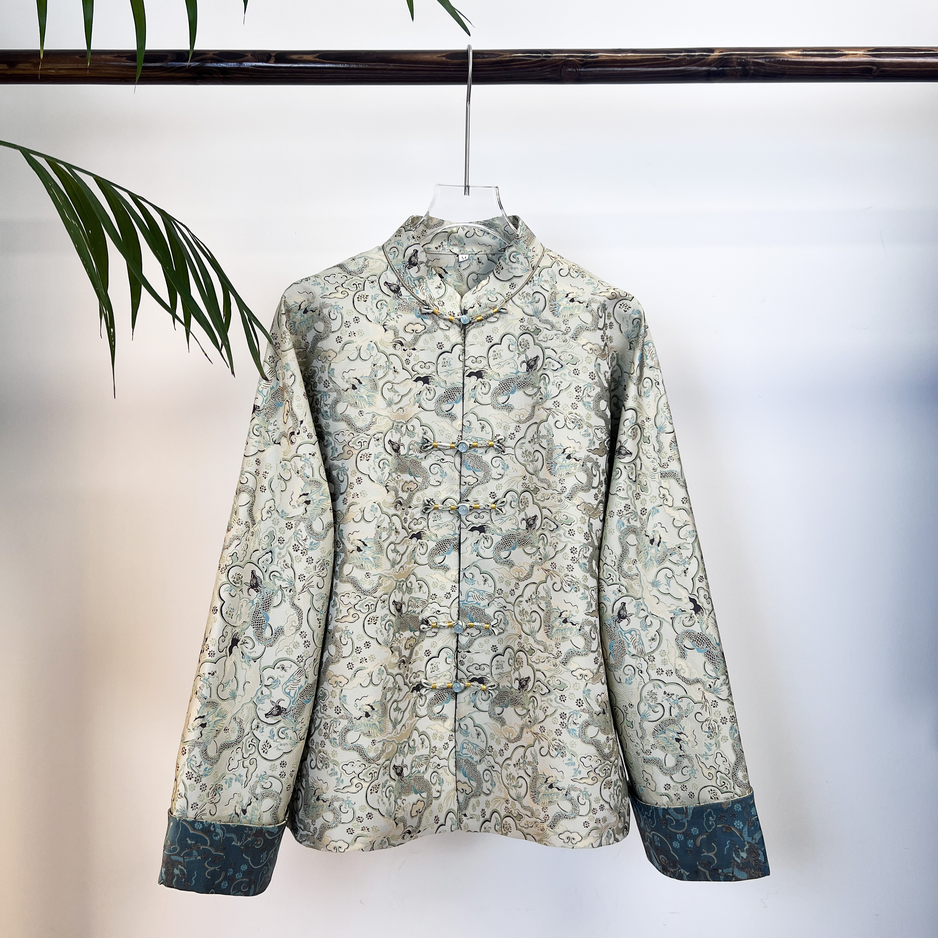 【香绮名夏】上久楷牛首龙纹立领外套 上久楷宋锦桑蚕丝外套