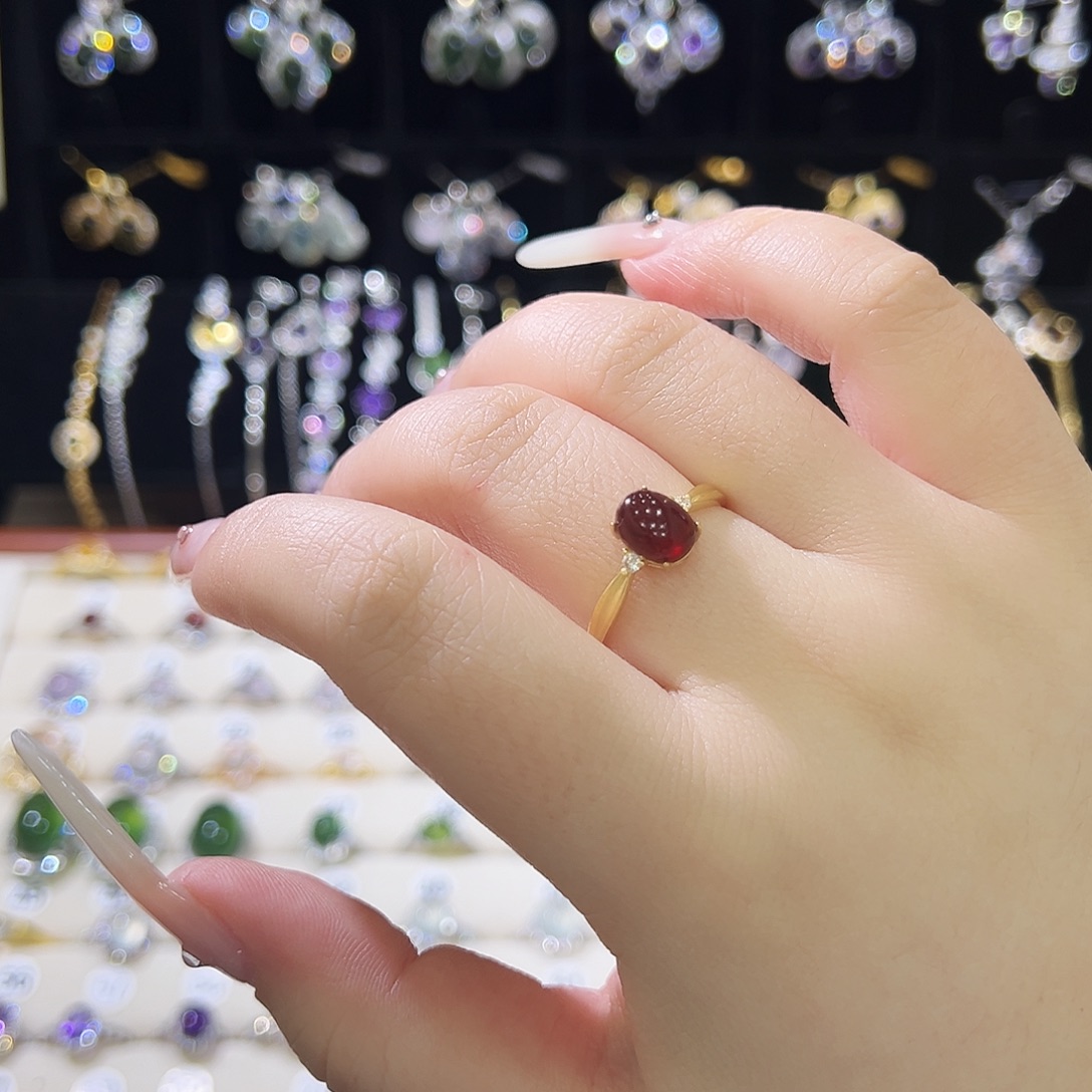 *****戒指银S925镶嵌石榴石