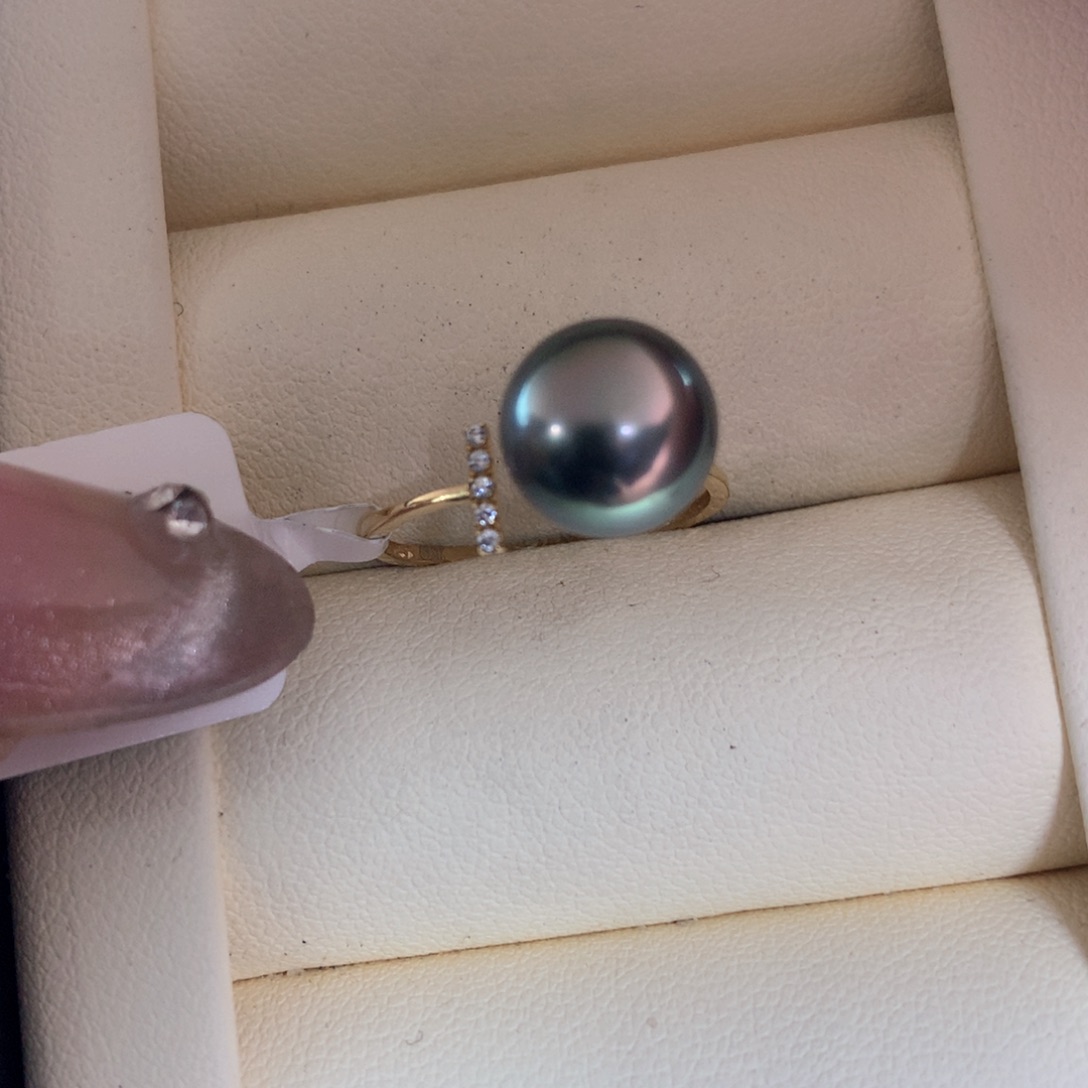 海水珍珠戒指18K金镶嵌