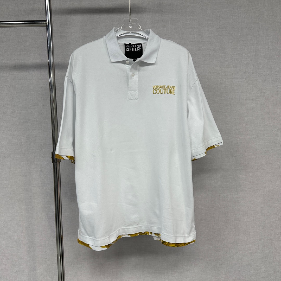 全新未使用 VERSACE/范思哲 Jeans男士白色Polo短袖T恤百搭149365
