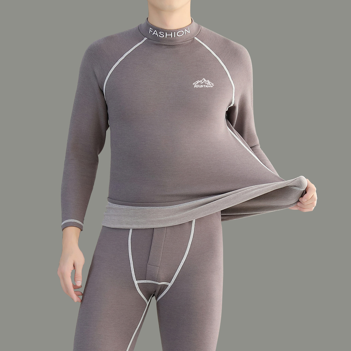 2025圆领男保暖 厚款无痕秋衣保暖套装套装秋冬