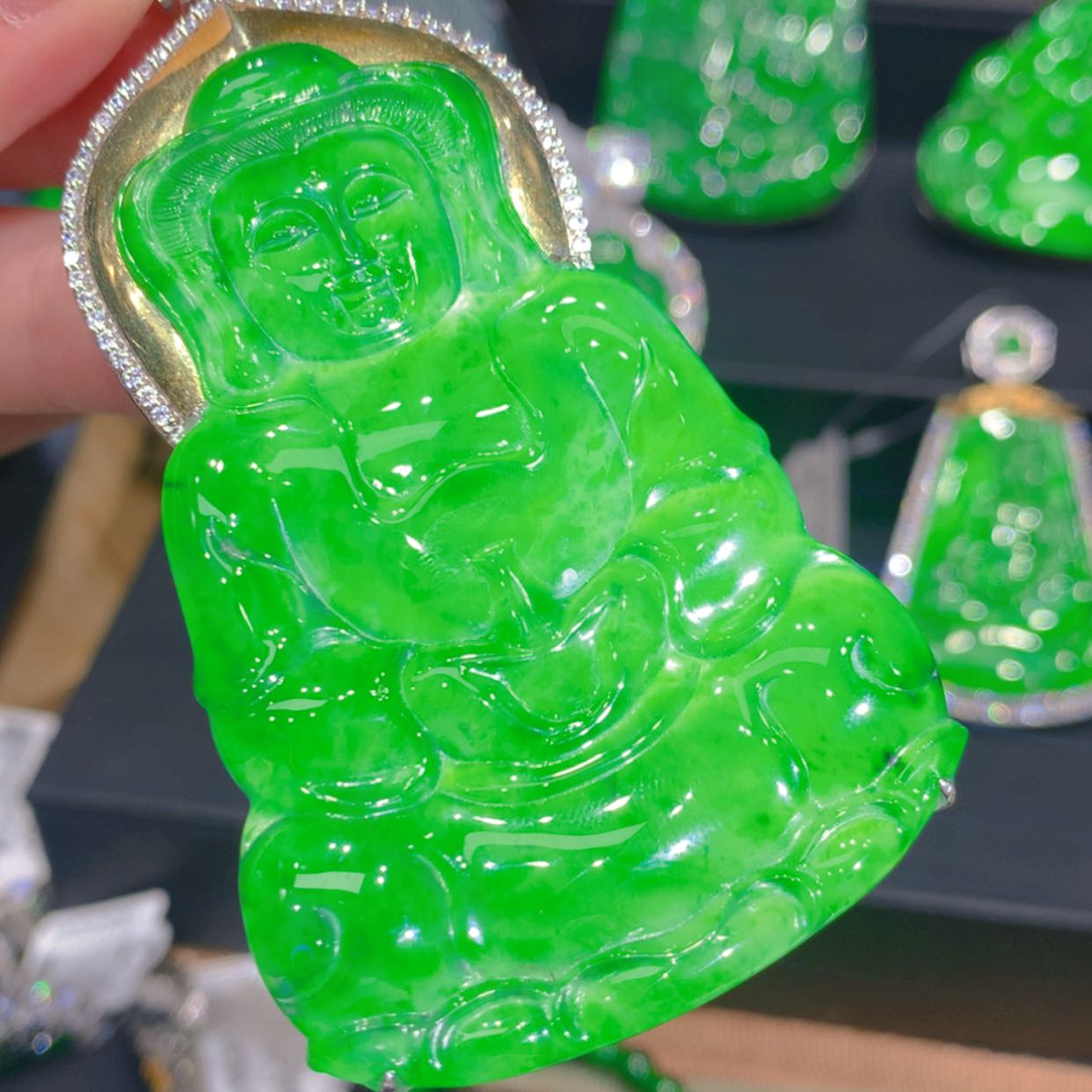 【闪购商品】翡翠颈饰银S925镶嵌256565688