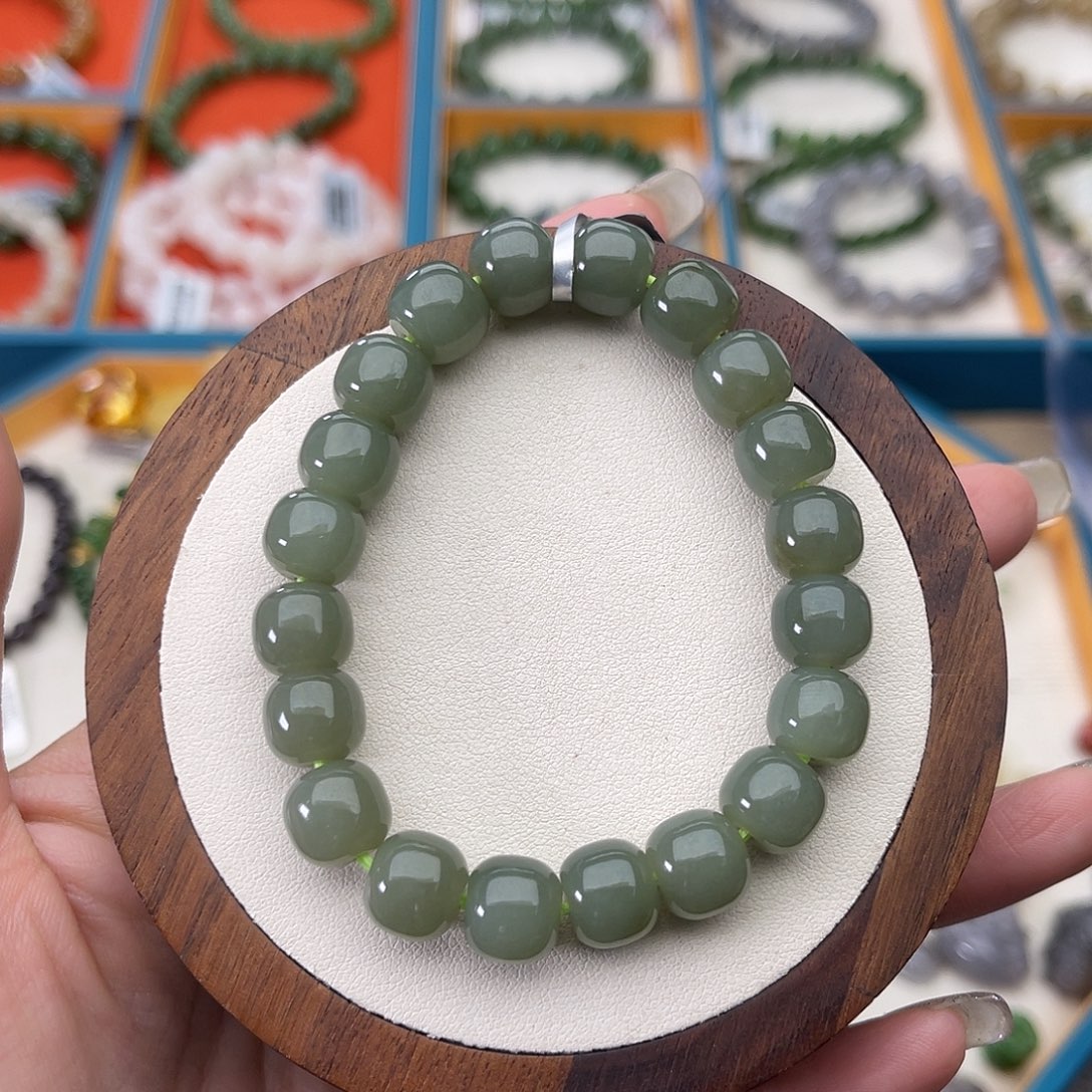 和田玉未镶嵌手串Z14卡9×10