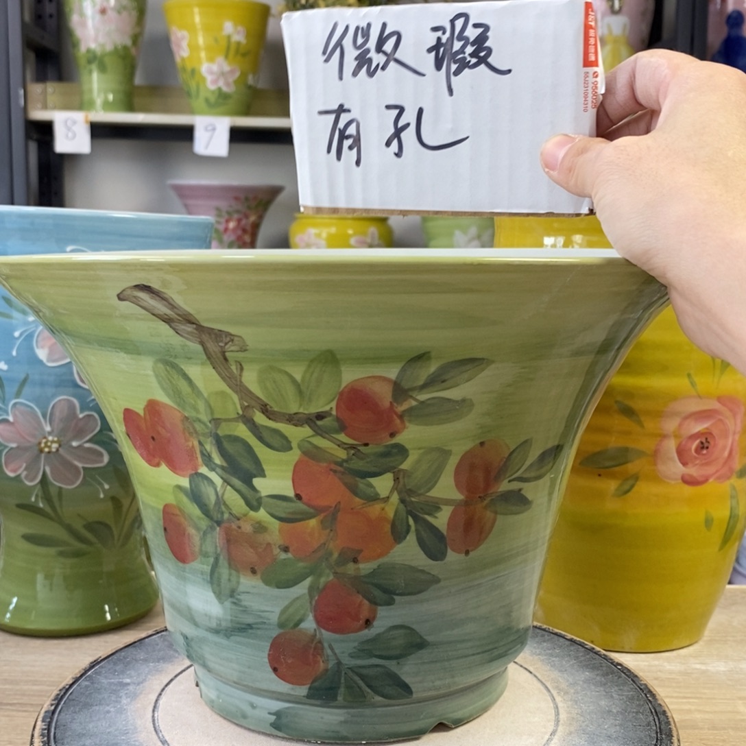 景德镇手工手绘陶瓷花盆