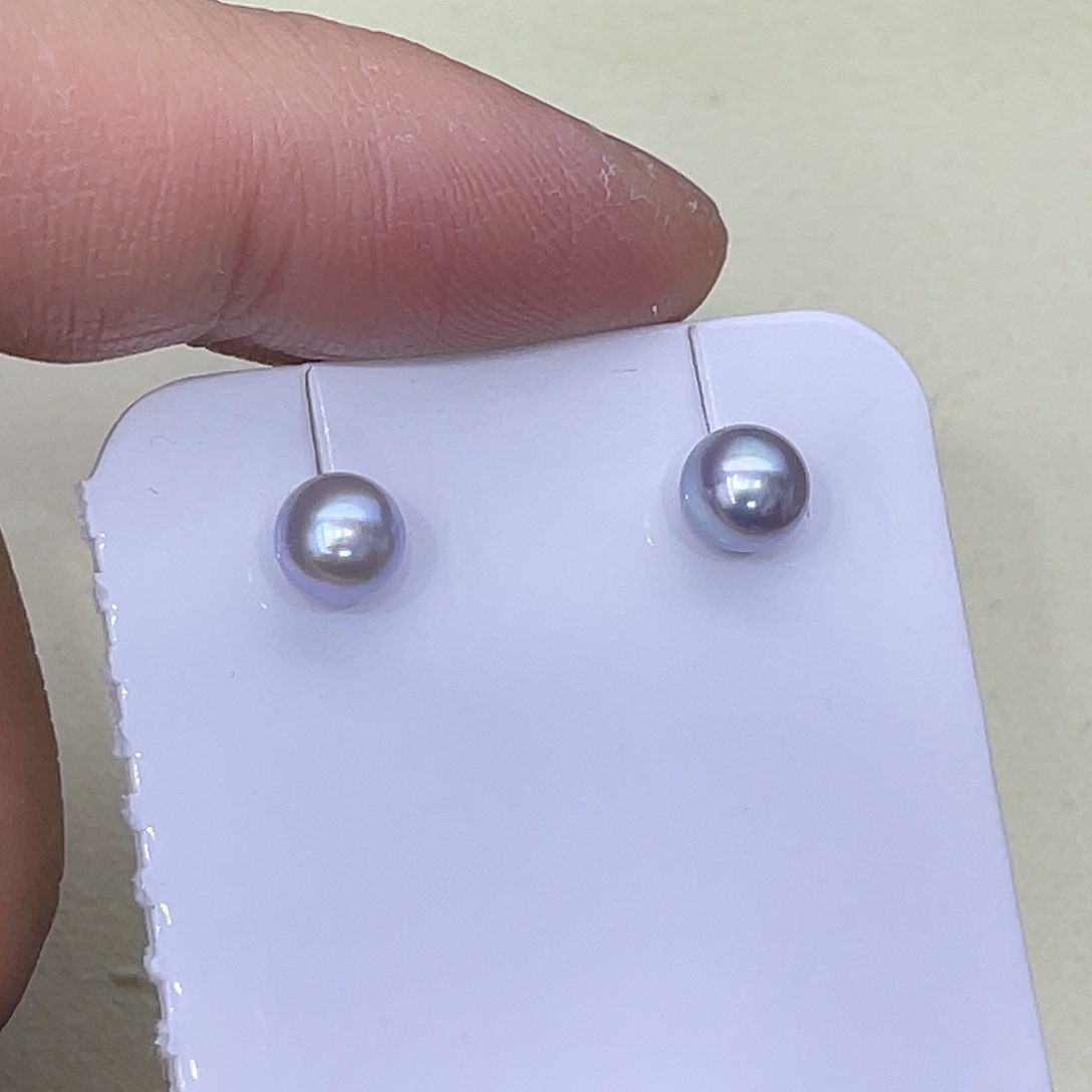 ****飞耳饰银S925镶嵌海水珍珠