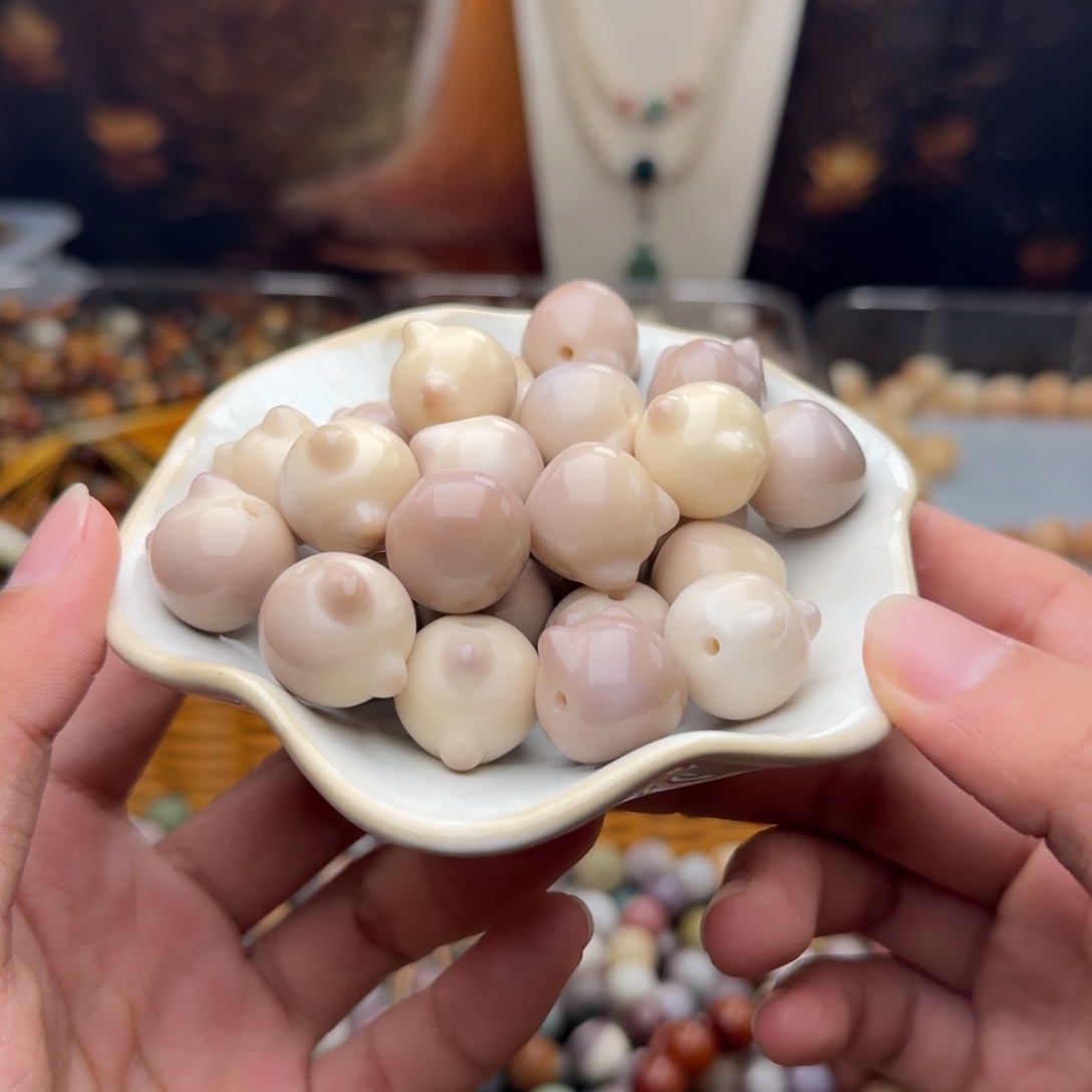 吊坠菩提根/象牙果15 颗芋泥奶昔猫头 18