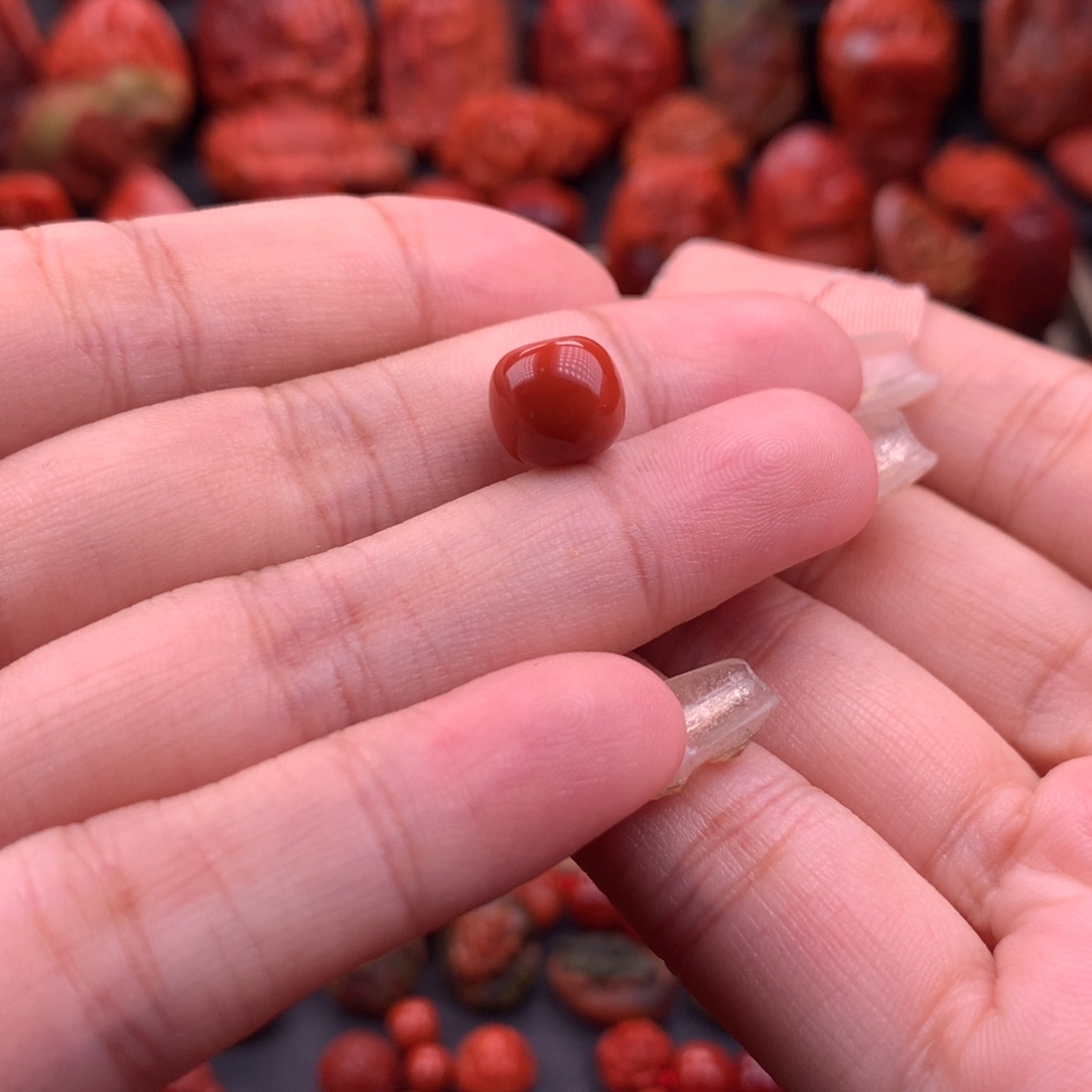 南红玛瑙南红川料原矿老型单珠9.3mm未镶嵌