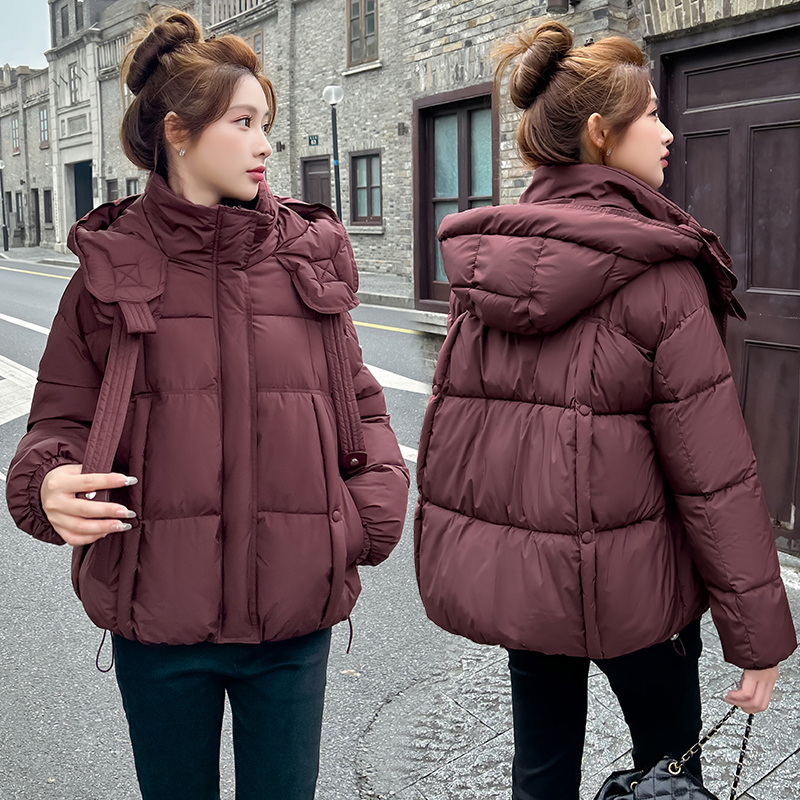 2025年新款棉衣连帽加厚学生面包服设计师款