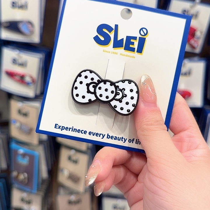 布艺非金属白色波点鸭夹12