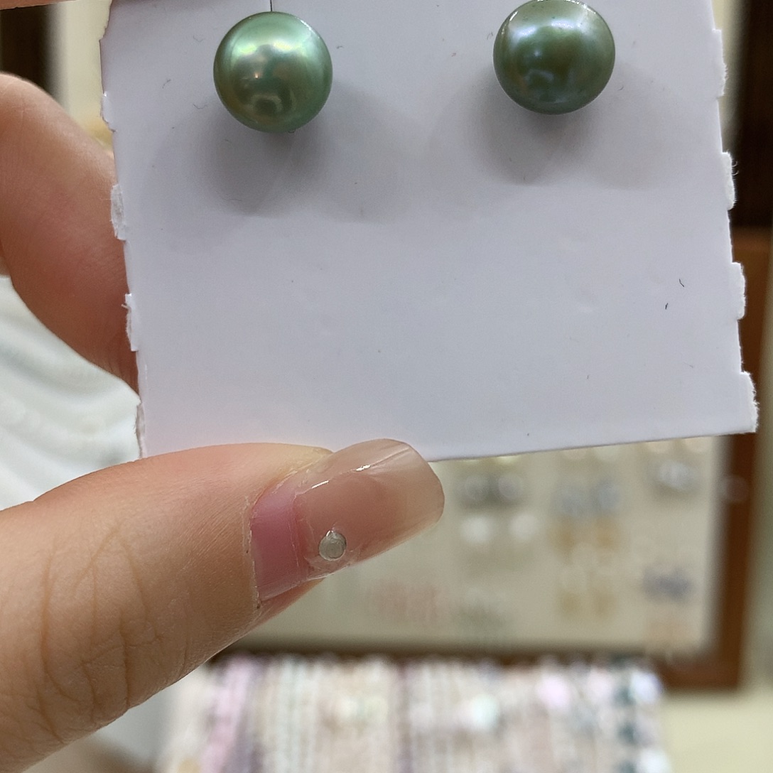 银S925镶嵌耳饰淡水珍珠