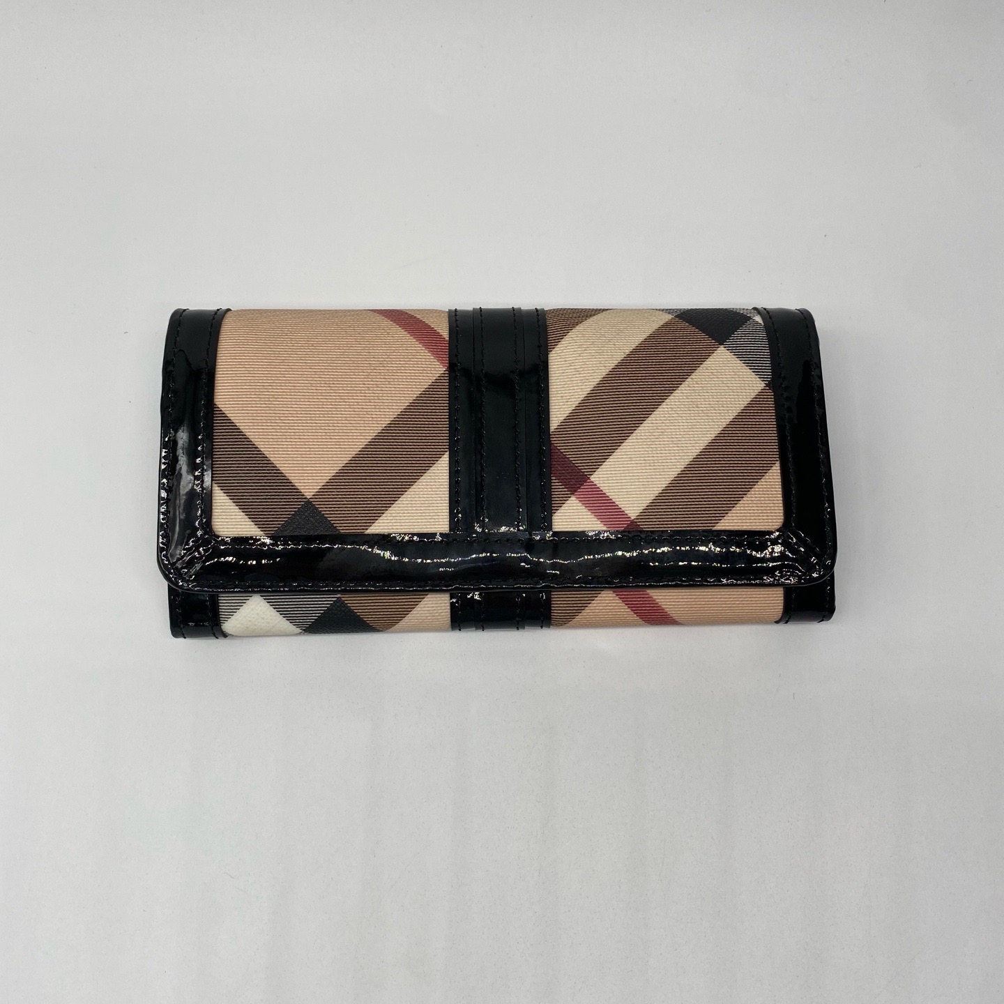 99新 BURBERRY/博柏利 经典格纹，长款钱包dx4423