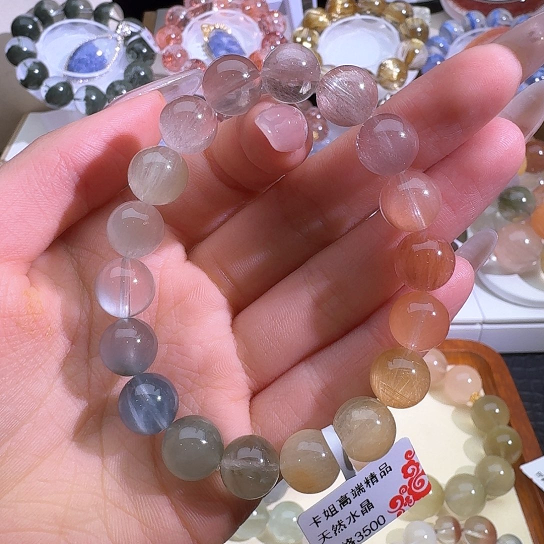水晶手链未镶嵌天然巴西兔毛手串2