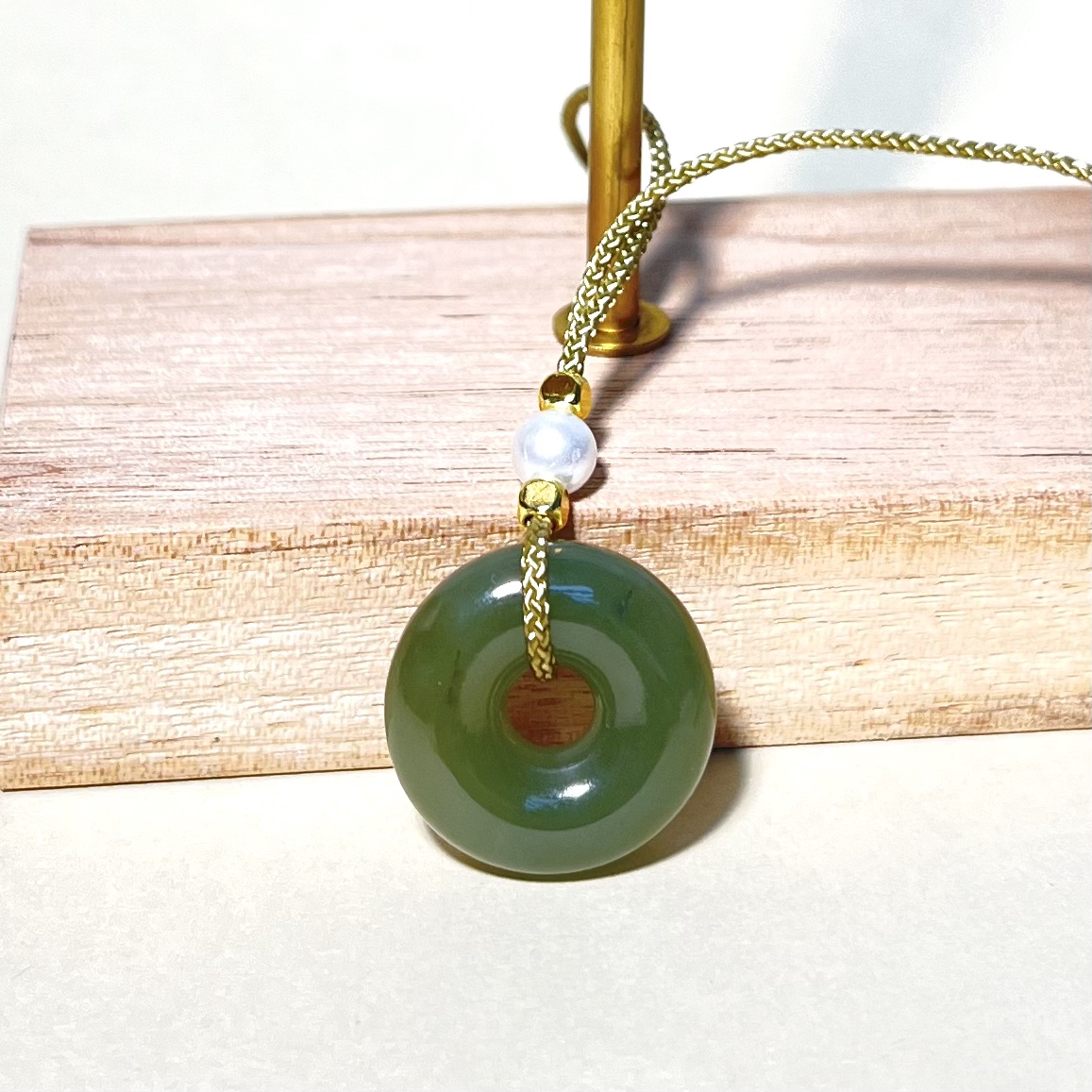 新疆天然和田玉黄口平安扣吊坠甜甜圈